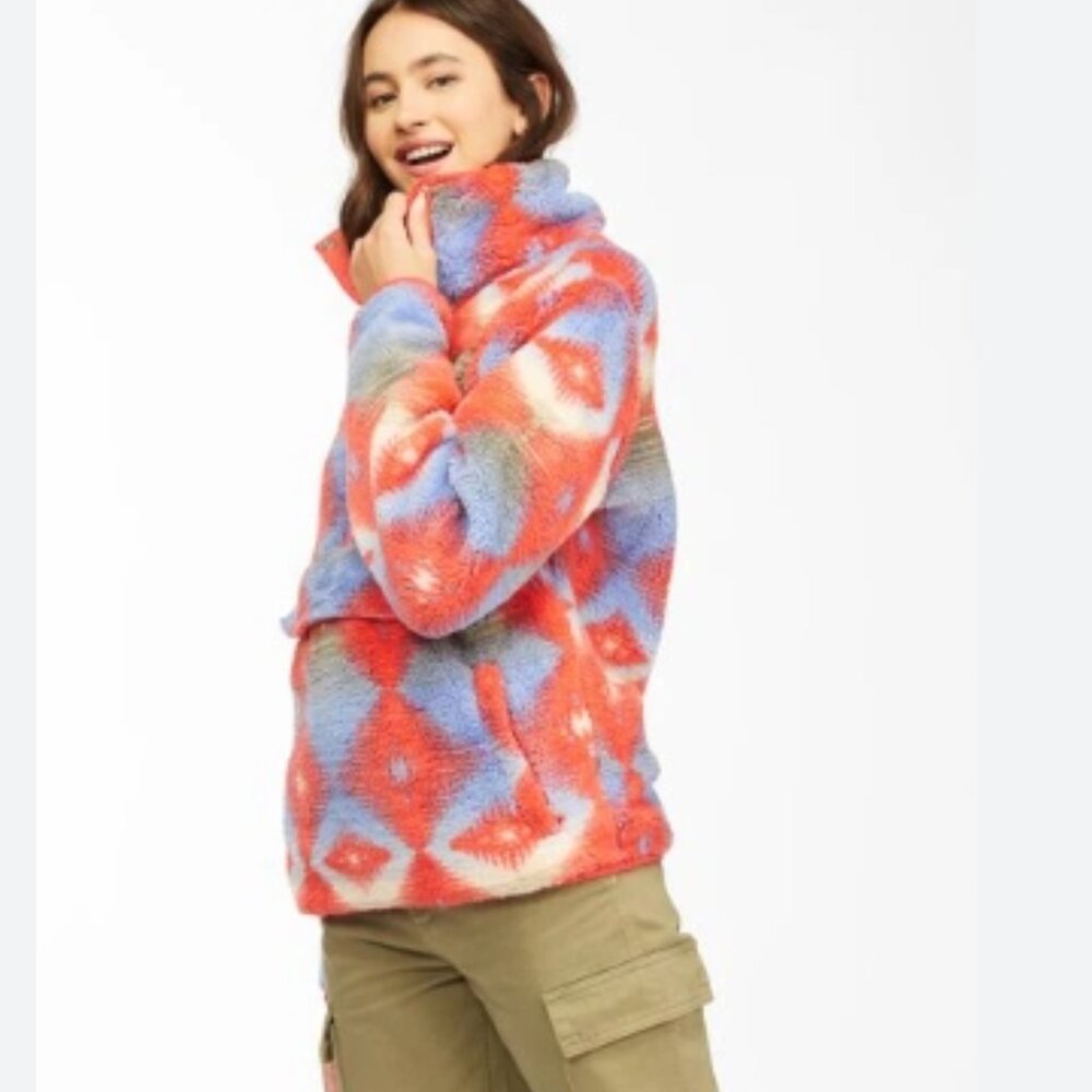 Billabong Multicolor Fuzzy Pullover Hoodie